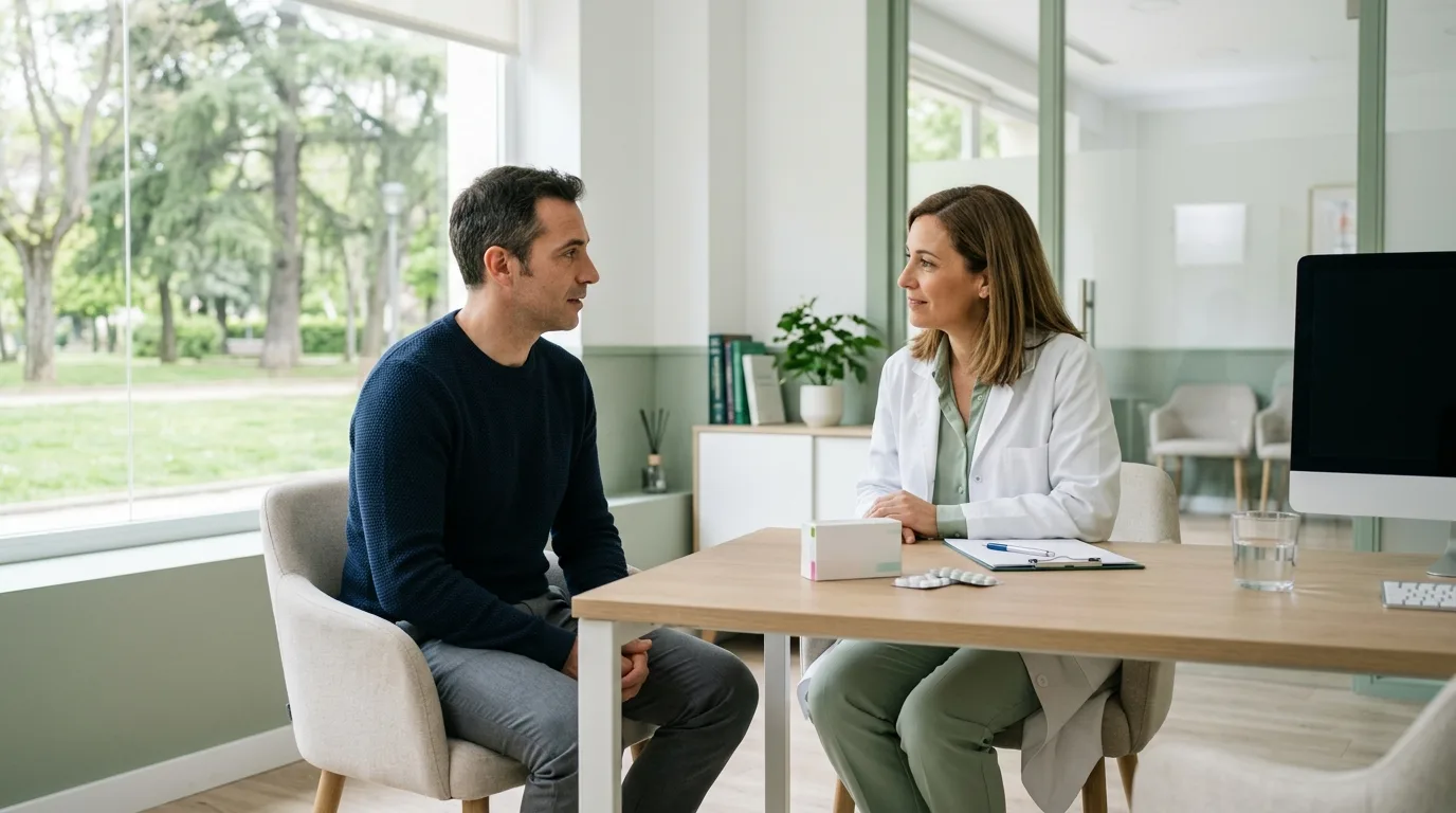 Consulta médica informativa sobre dapoxetina y eyaculación precoz
